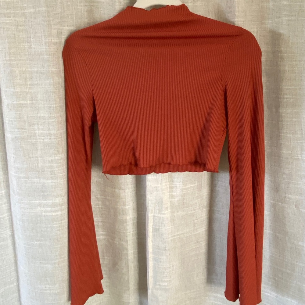 Long sleeve turtle neck crop top